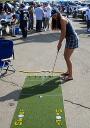 Hot girl playing Sholf at a San Diego Chargers tailgate party