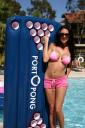 hot babe with beer pong raft