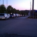 The scene outside Rosenblatt Stadium Day 1 of the CWS