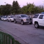The scene outside Rosenblatt Stadium Day 1 of the CWS