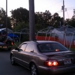 The scene outside Rosenblatt Stadium Day 1 of the CWS