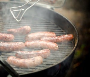 Brats on grill