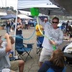 Double Beer Bong while tailgating