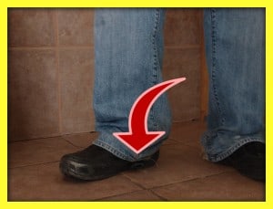 Whizdom on black shoe