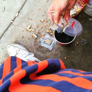 Slick Shotz at college baseball game